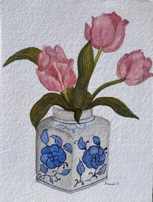 Armando Barajas Tulip Painting in Vase #011