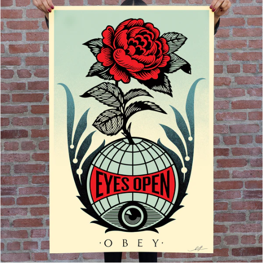 3. EYES OPEN Signed Offset Lithograph by Shepard Fairey