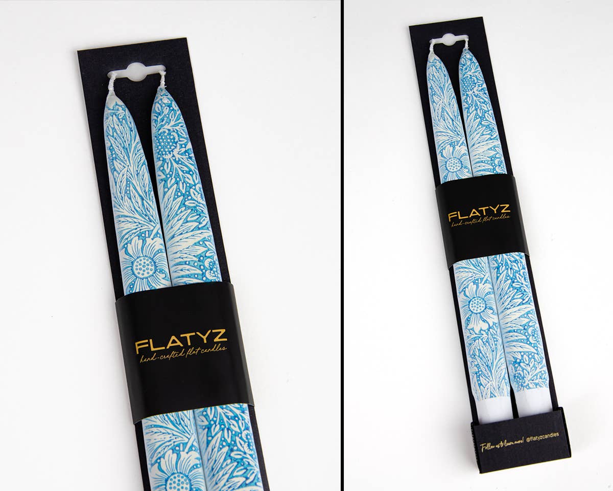 Taper Candles - Blue marigold by William Morris