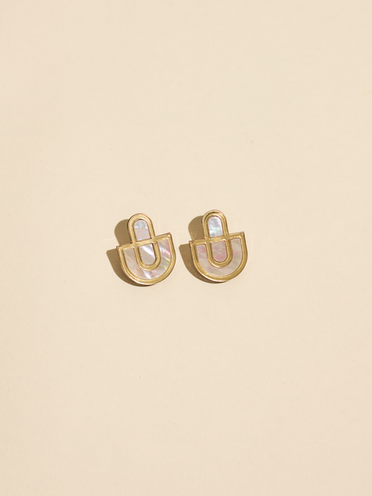 Devin - Mother of Pearl Shell and Acrylic Statement Studs
