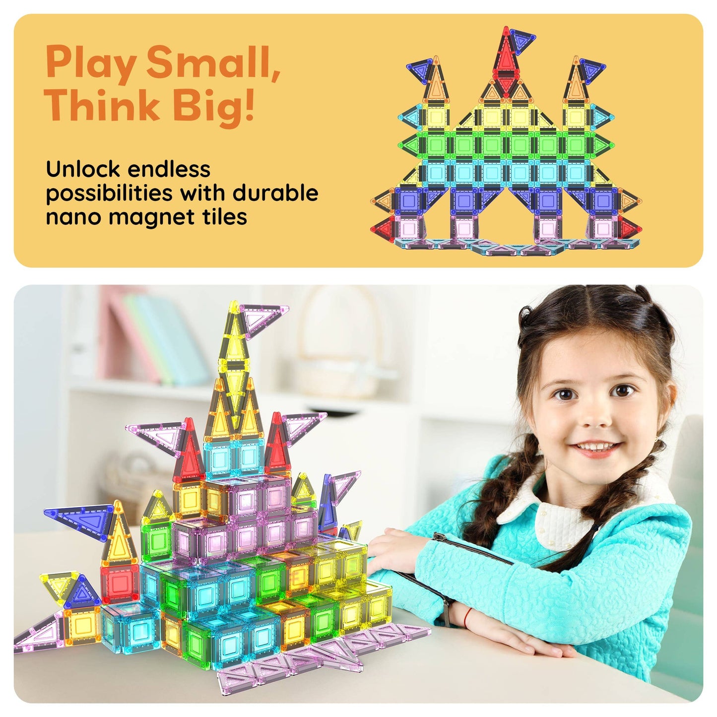 40pc Magnetic Building Tiles Construction Travel Set