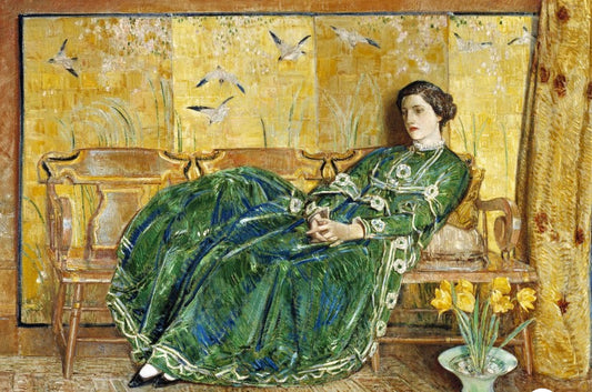 April (The Green Gown) by Childe Hassam - 12"x16" Poster