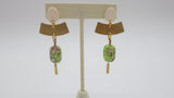 EK Designs Pink/Lime Glass Bead Drop Earrings