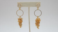 EK Designs Citrine Cluster Drop Earrings