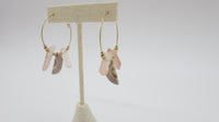 EK Designs Rose Quartz Spike Hoops Earrings