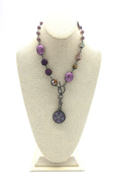 Jewels Purple Beads & Drop Necklace