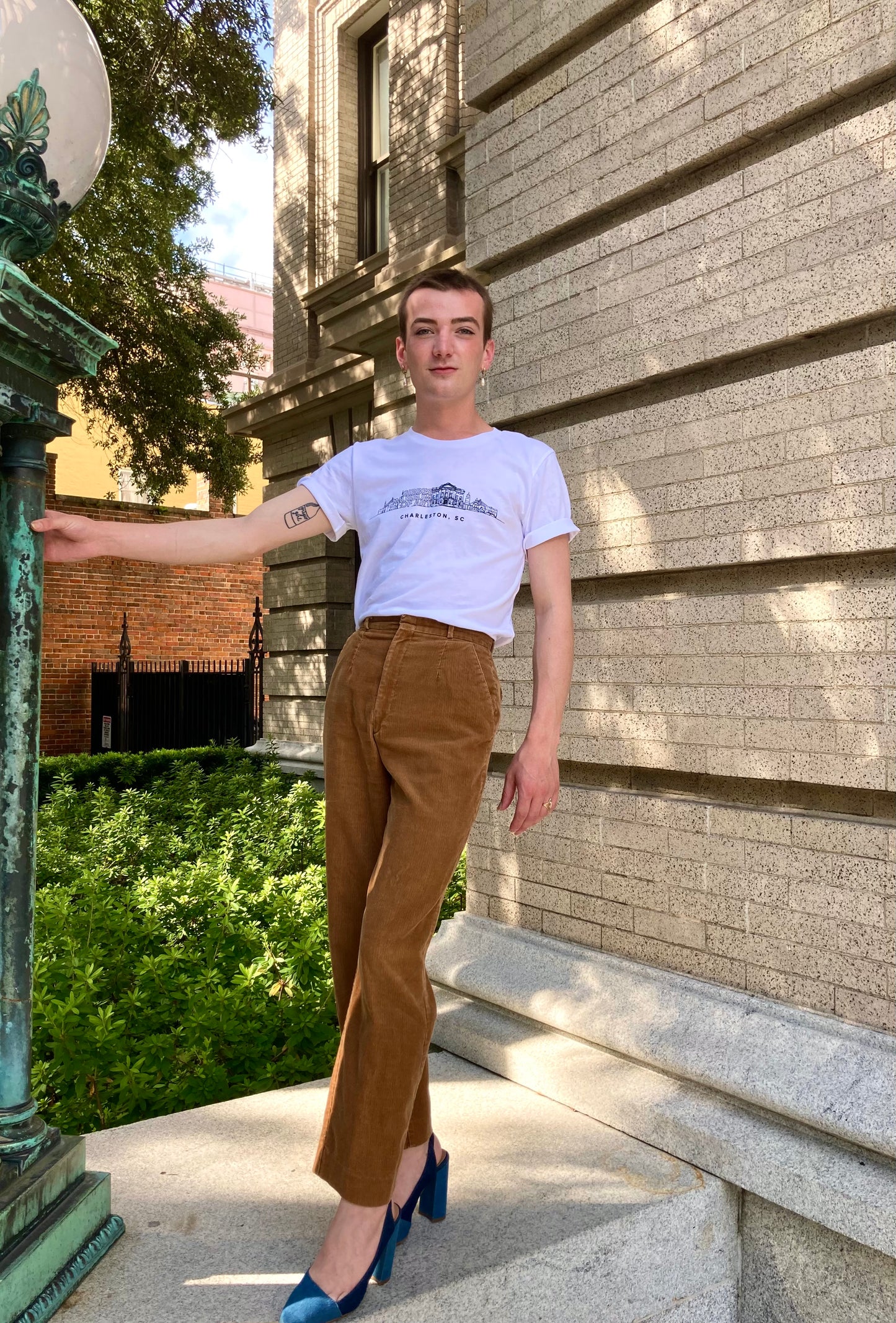 Gibbes Tee Street Scene Design 2021: White with Black Ink