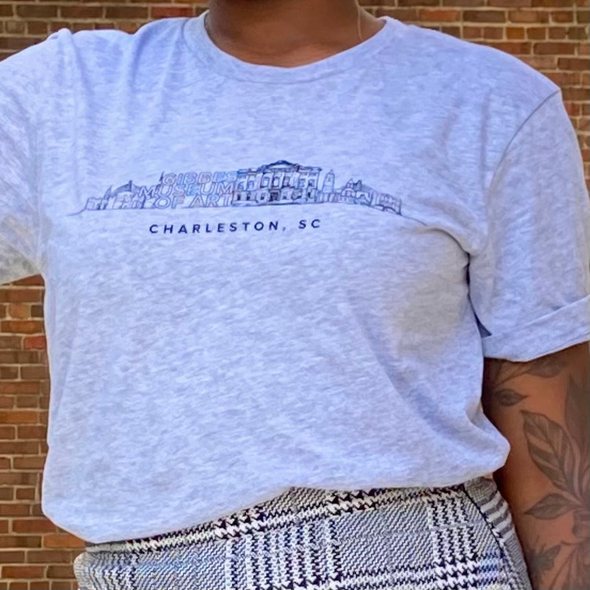 Gibbes Tee Street Scene Design 2021: Gray with Black Ink