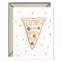 Ink Meets Paper Notecard: Stay in for Pizza