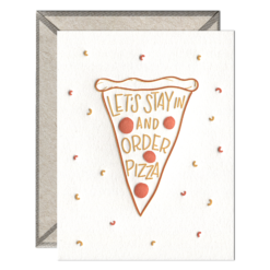 Ink Meets Paper Notecard: Stay in for Pizza